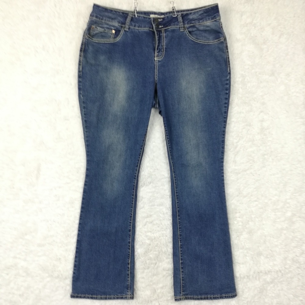Royalty For Me Womens Jeans Boot Cut Blue Denim Medium Wash Plus 20W